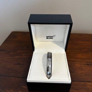 Montblanc Sterling Silver Bangle with black resin